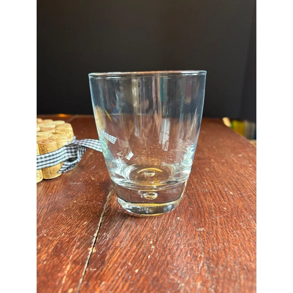 Bormioli Rocco Luna Rocks Glass Clear Bubble Base Whiskey Tumbler Made in Italy